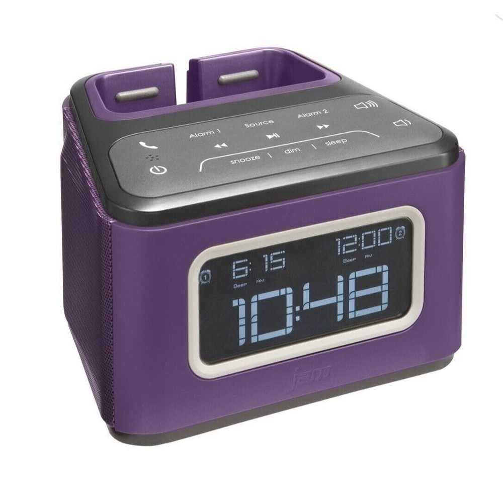Awesome PURPLE Jam Zzz BLUETOOTH Alarm Clock/Device CHARGER Speaker VGUC
